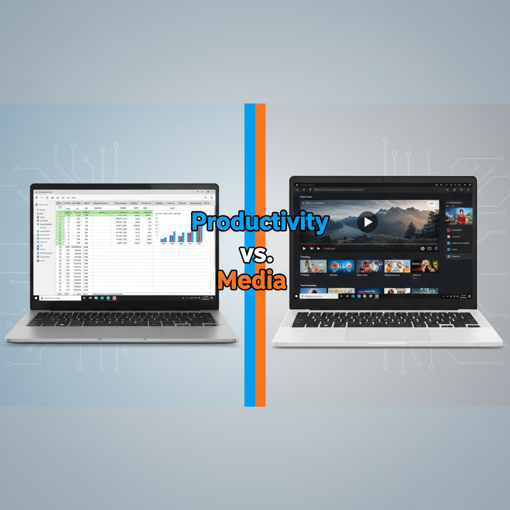 Comparison of Windows laptop for productivity versus Chromebook for media streaming
